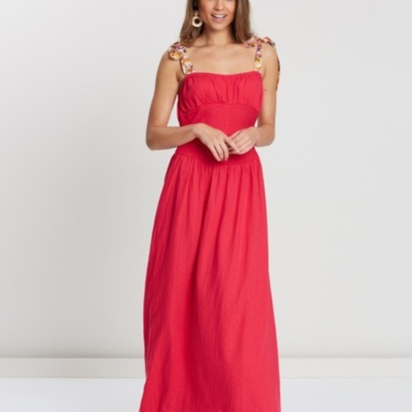 Free People Dresses & Skirts - NWT Free People Tropical Bow Sleeve Maxi Dress